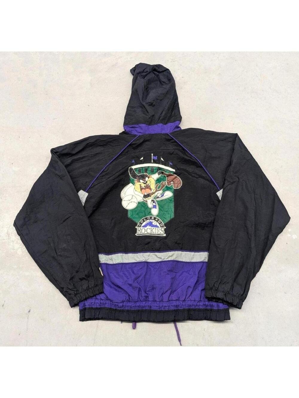 Vintage Colorado Rockies Looney Tunes Taz Windbreaker jacket